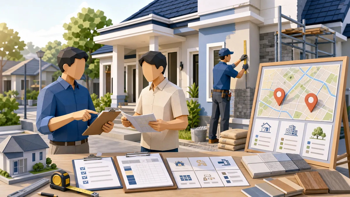 Jasa renovasi rumah Cibubur dan Cileungsi dengan survey lokasi, scope pekerjaan, RAB, material, jadwal tukang, dan pengawasan renovasi rumah
