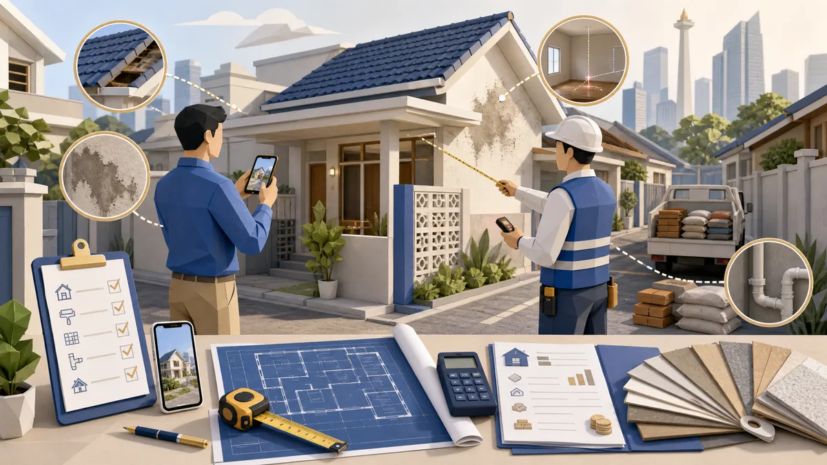 Jasa renovasi rumah Jakarta dan kapan perlu survey untuk cek kondisi rumah, akses material, RAB, scope pekerjaan, dan estimasi biaya