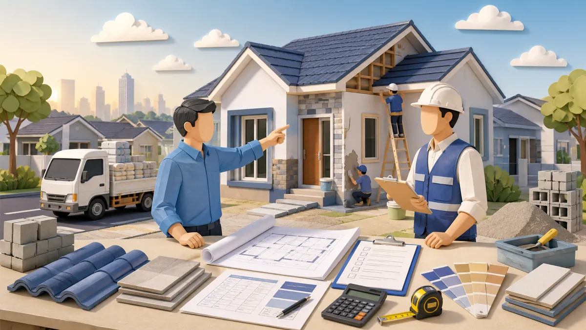 Jasa renovasi rumah Tangerang dan Tangsel untuk survey, RAB, scope pekerjaan, material, tukang bangunan, dan estimasi biaya